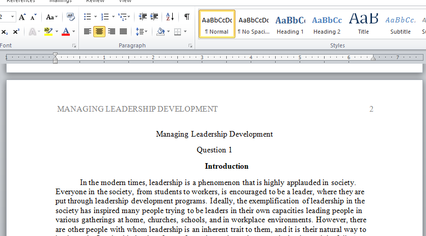 managing leadership development