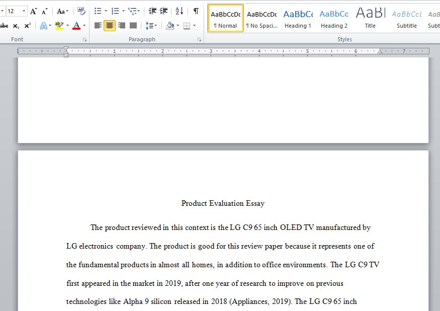 product evaluation essay ideas