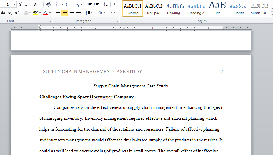 supply chain management