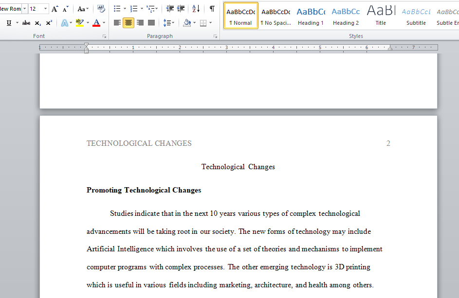 technological changes