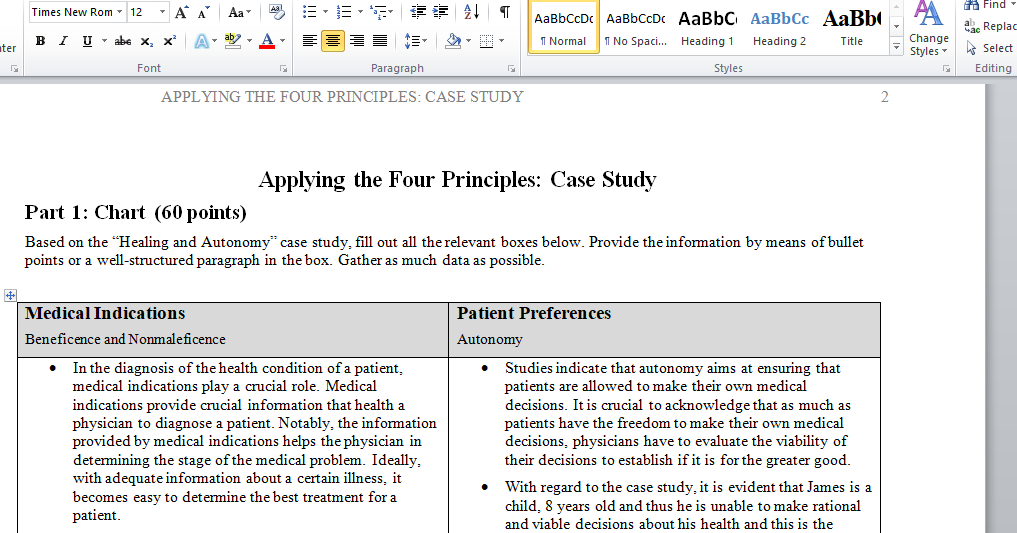  Case Study on Biomedical Ethics in the Christian Narrative.