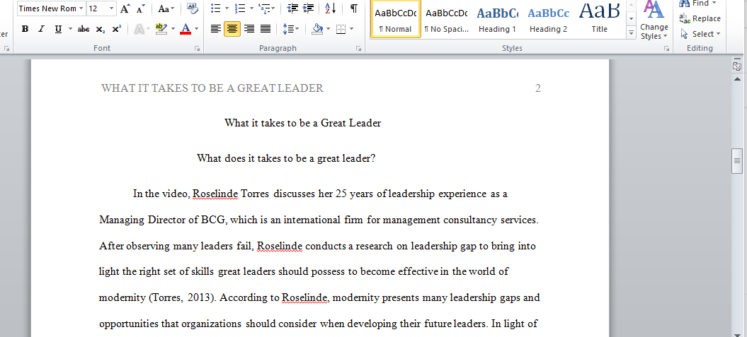 What does it take to be a great leader.