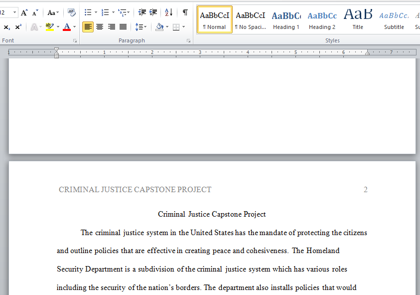 criminal justice capstone project