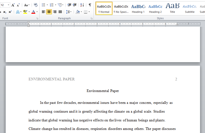 term paper on environmental problems