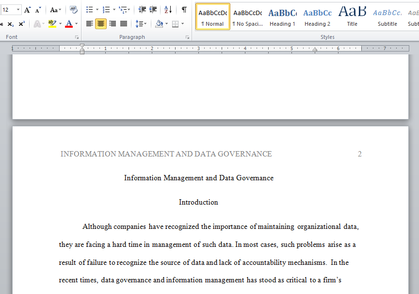 information management and data governance