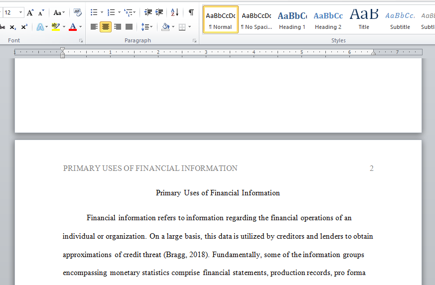 primary uses of financial information