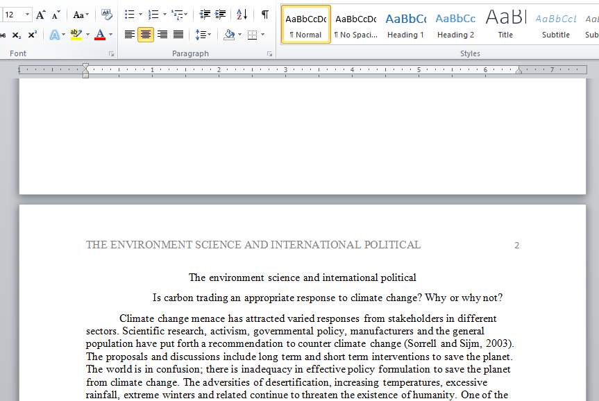 the environment science and international political