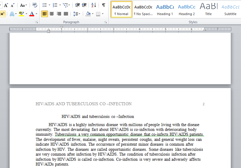 HIV/AIDS and tuberculosis co-infection