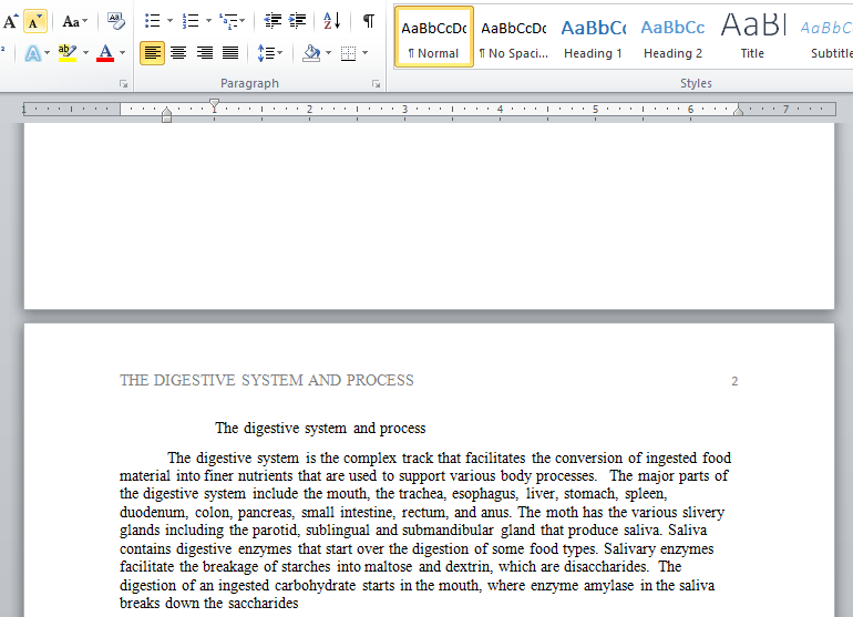 the digestive system and process