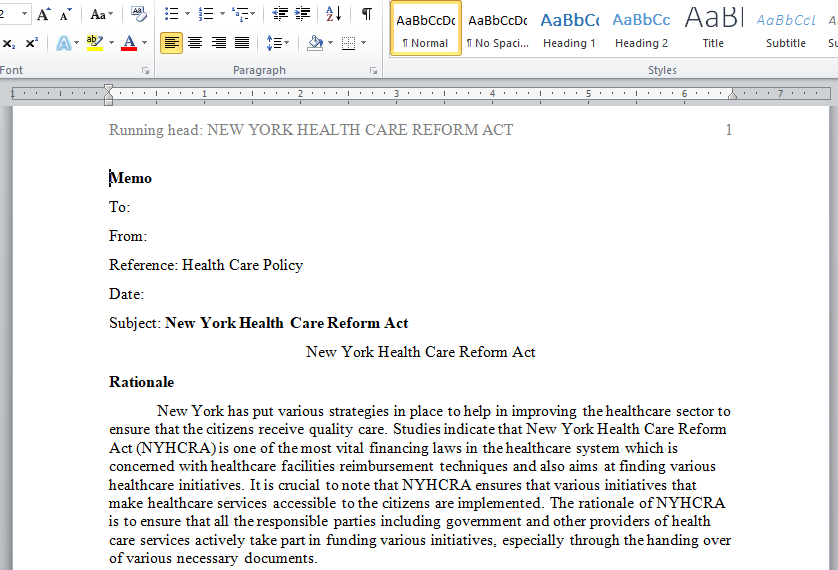 New York HealthCare Reform Act