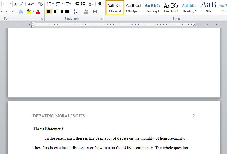 debating homosexuality as a moral issue