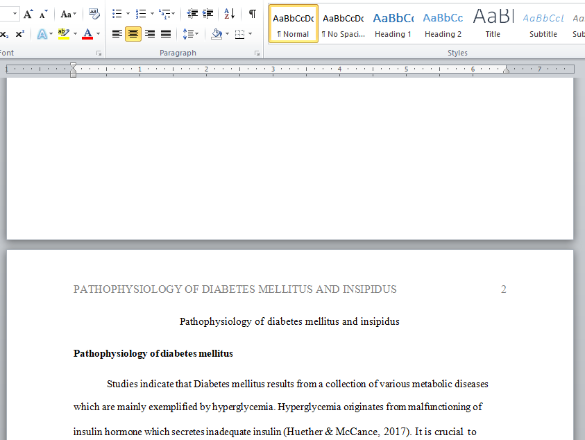 pathophysiology of diabetes mellitus and insipidus
