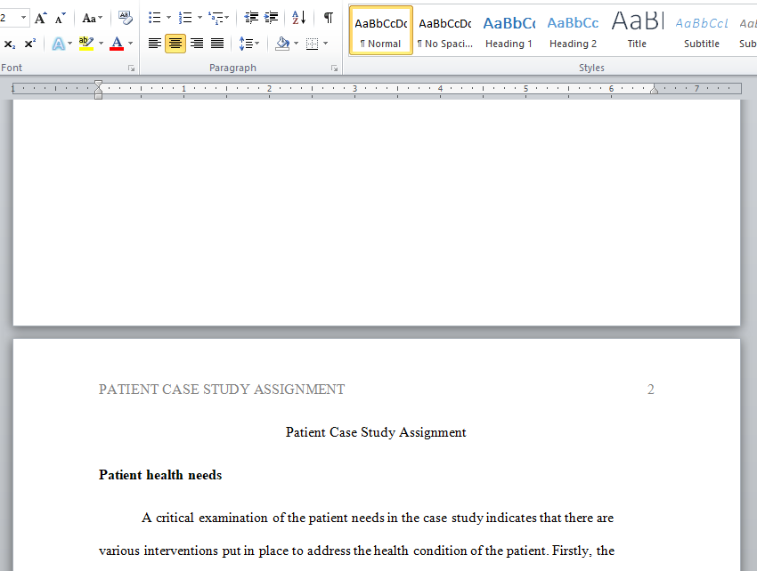 patient case study assignment