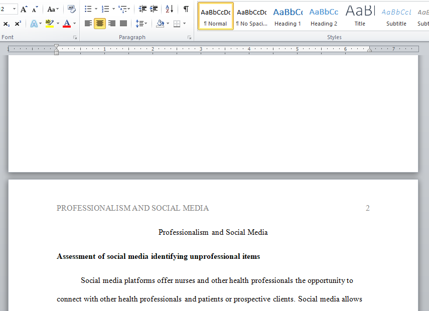 professionalism and social media