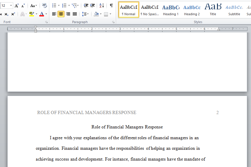 role of financial managers