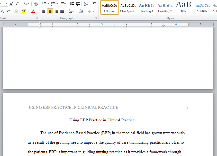 using EBP practice in clinical practice
