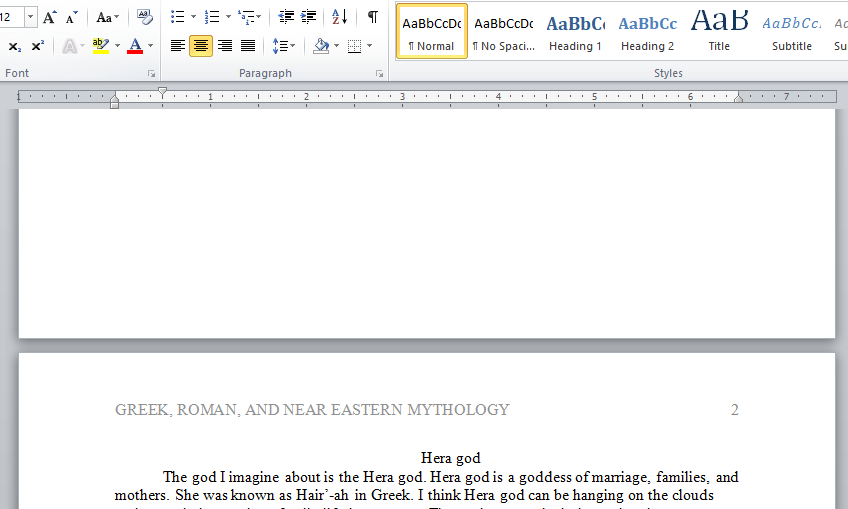 Greek Roman and near Eastern mythology on god