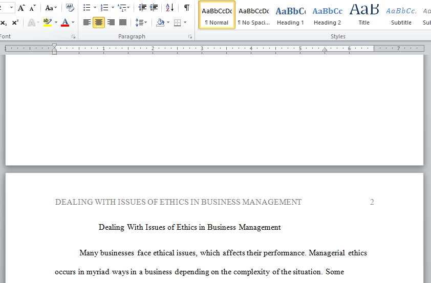 ethics in business management