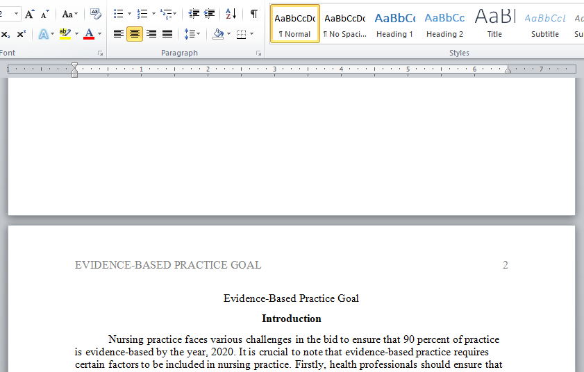 evidence-based practice goal