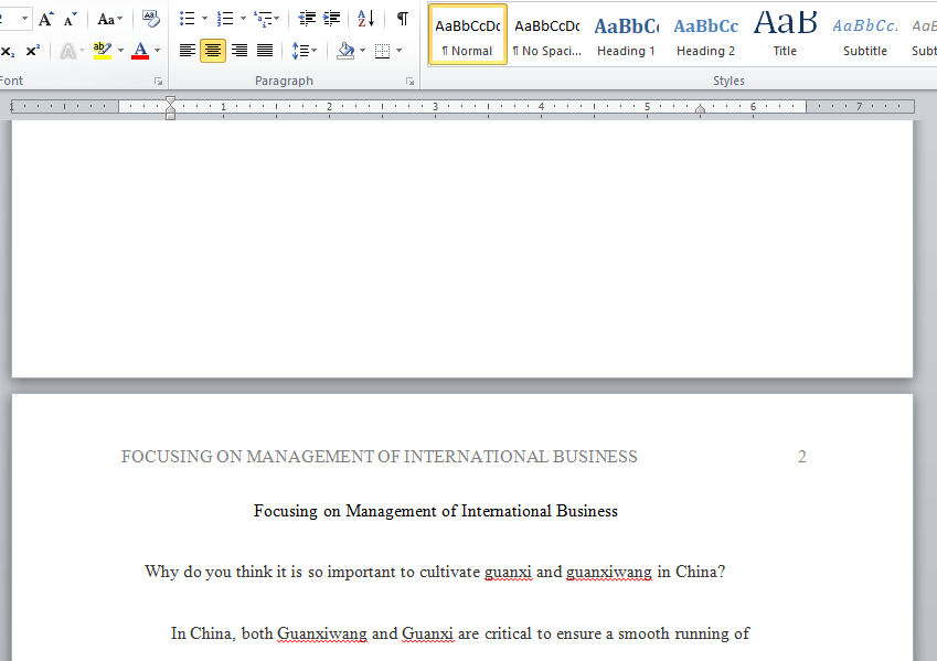 focusing on management of international business in china and guanxi