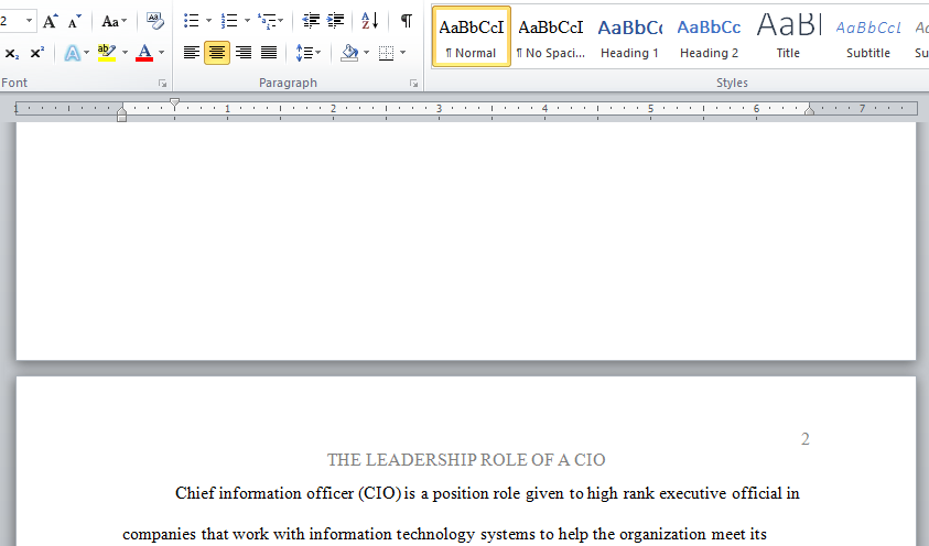 leadership role of a CIO