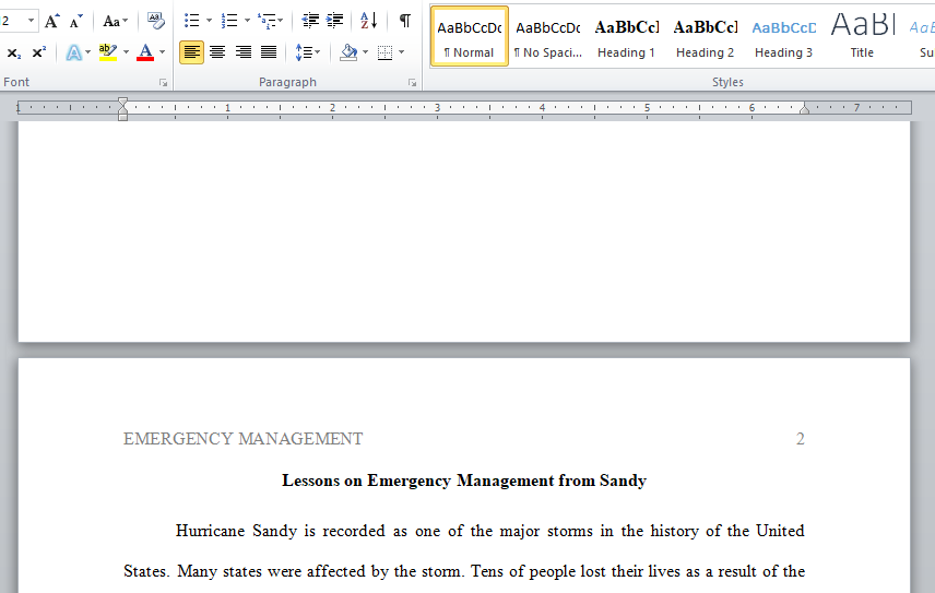 lessons on emergency management from Sandy