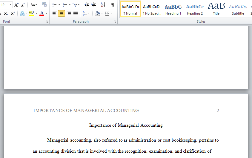 managerial accounting