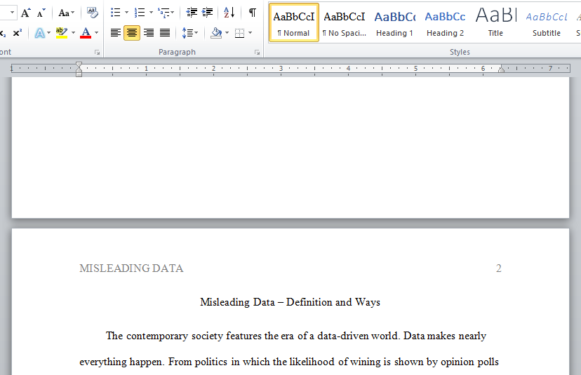 misleading data