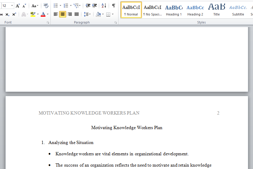 motivating knowledge workers plan