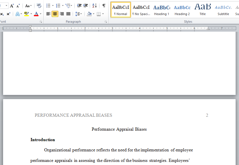 performance appraisal biases