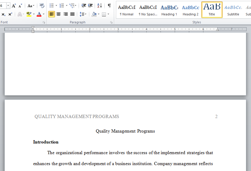 quality management programs TQM