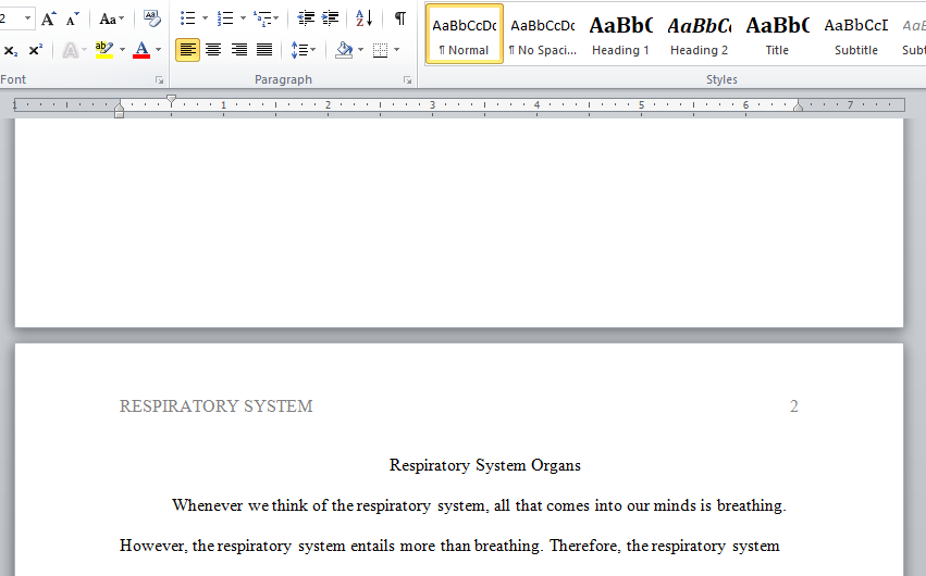 respiratory system organs