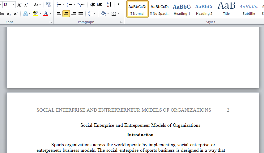 social enterprise and entrepreneur models of organizations