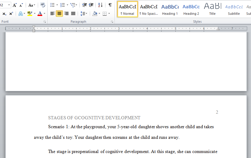 stages of cognitive development