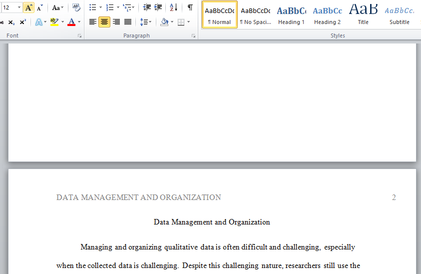 data management and organization