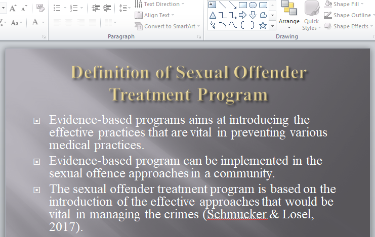evidence-based program sex offenders