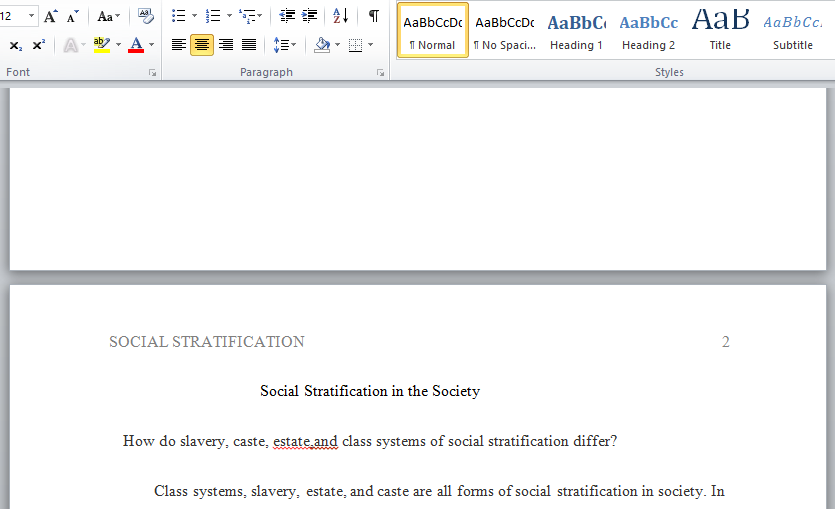 social stratification in society