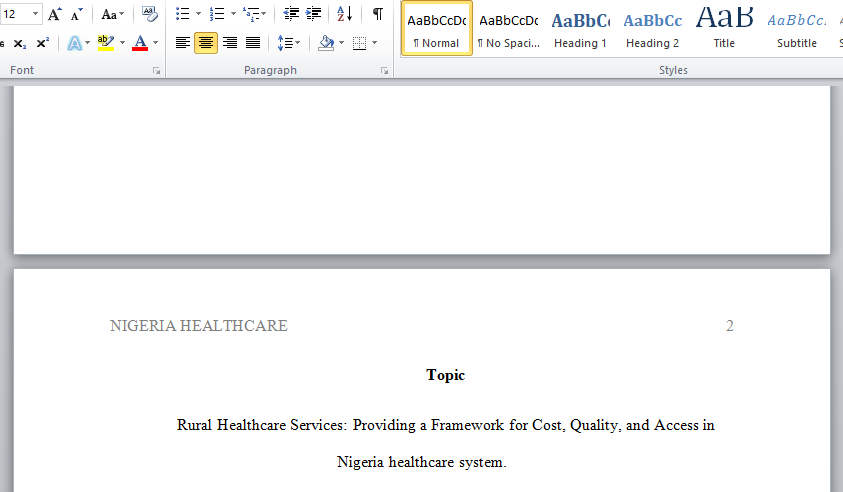 Nigerian healthcare system