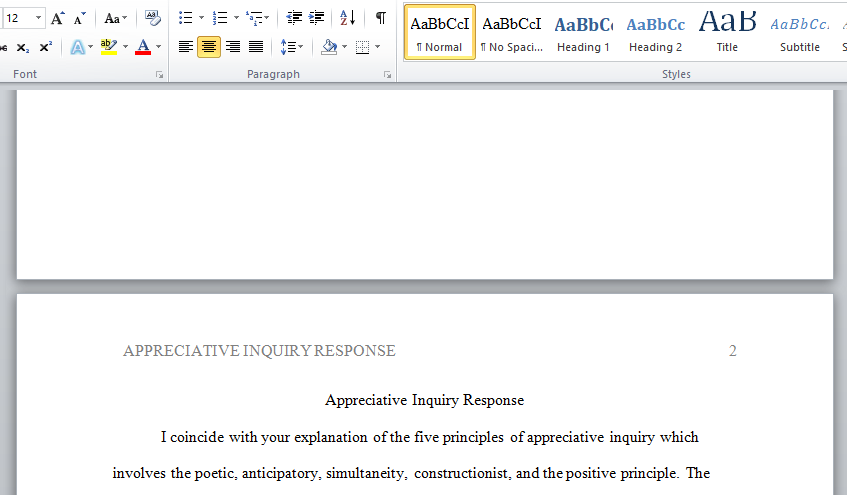 appreciative inquiry response