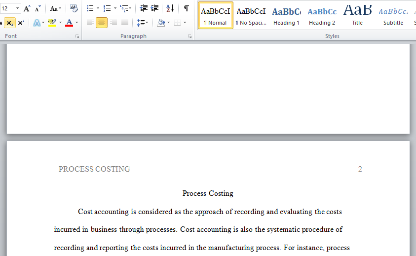 process costing