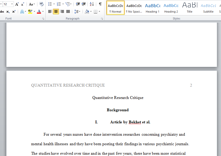 quantitative research article critique