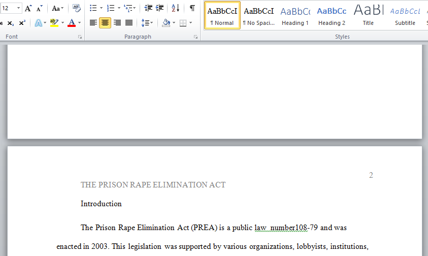 the prison rape elimination act (PREA)