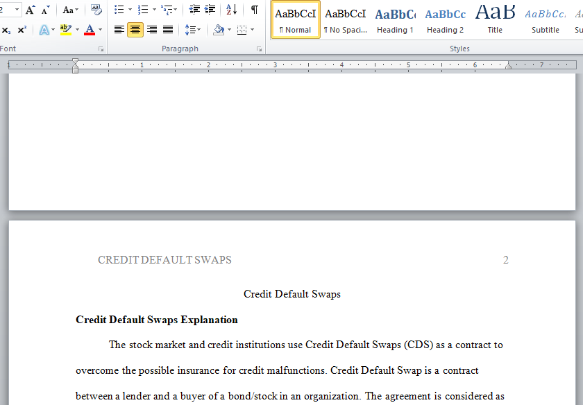 credit default swaps (CDS)