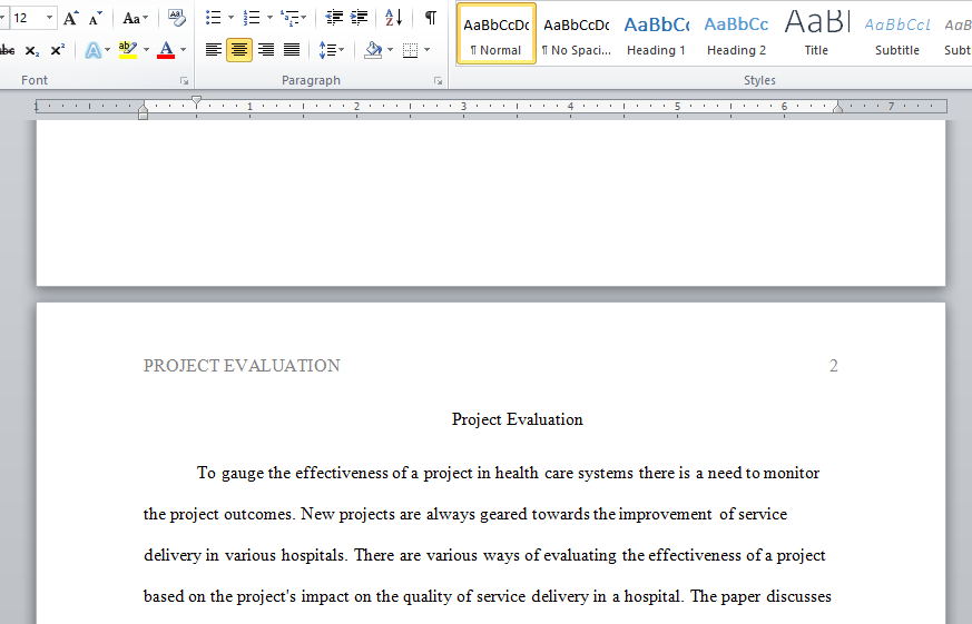 project evaluation