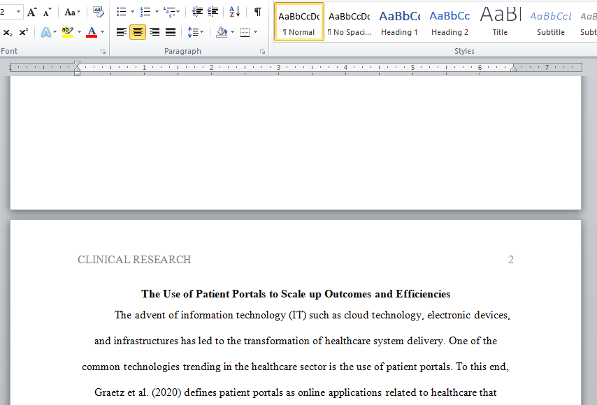 use of patient portals to scale up outcomes and efficiencies