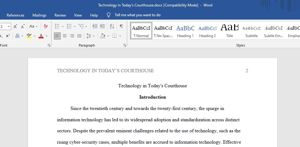 Technology in Today’s Courthouse