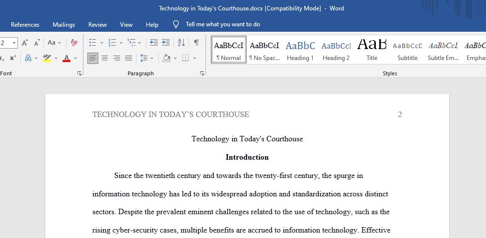 Technology in Today’s Courthouse
