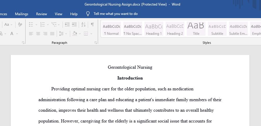 gerontological nursing