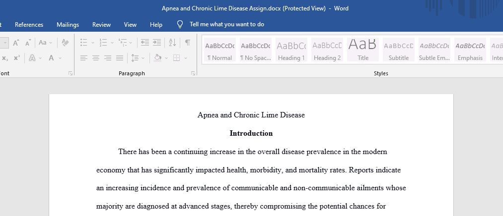 Apnea and chronic lime disease essay