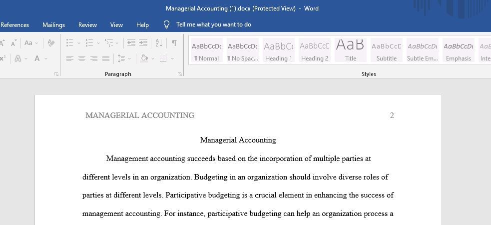 managerial accounting